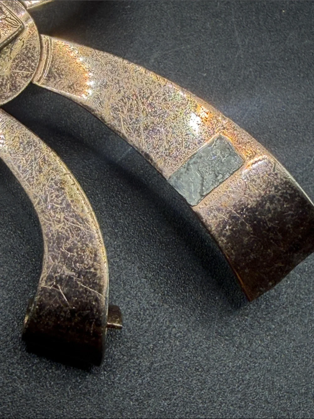 Corocraft Pegasus Sterling Silver Vintage Ribbon & Laurel Leaf Gold Wash Brooch